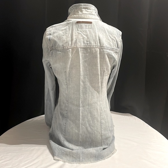Guess Denim round hem Shirt long back & shirt frontsize XS - Picture 2 of 12
